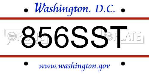 856SST District Of Columbia License Plate