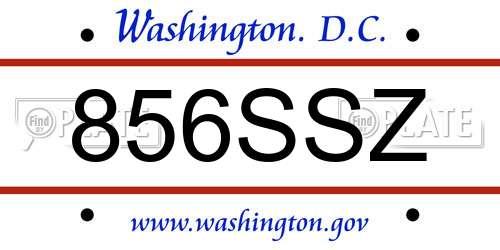 856SSZ District Of Columbia License Plate