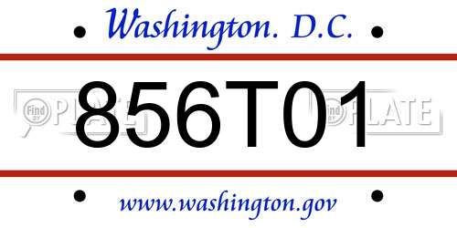 856T01 District Of Columbia License Plate