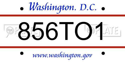 856TO1 District Of Columbia License Plate