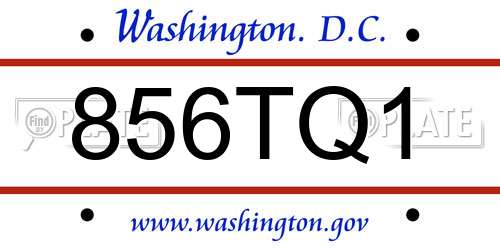 856TQ1 District Of Columbia License Plate