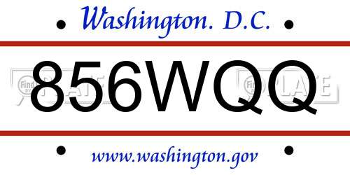 856WQQ District Of Columbia License Plate