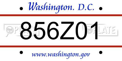 856Z01 District Of Columbia License Plate