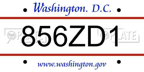 856ZD1 District Of Columbia License Plate