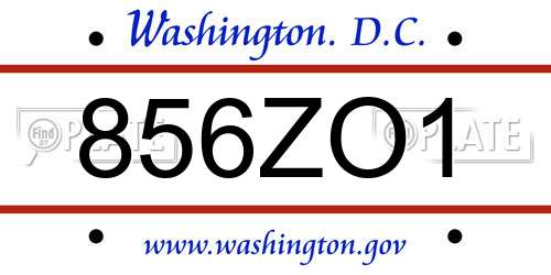 856ZO1 District Of Columbia License Plate