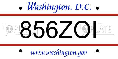 856ZOI District Of Columbia License Plate