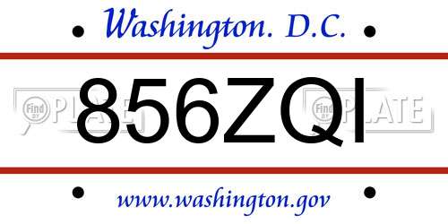 856ZQI District Of Columbia License Plate