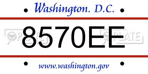8570EE District Of Columbia License Plate