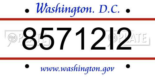 85712I2 District Of Columbia License Plate