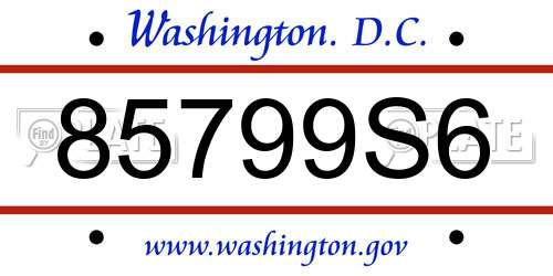 85799S6 District Of Columbia License Plate