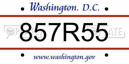 857R55 District Of Columbia License Plate