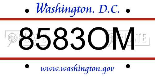 8583OM District Of Columbia License Plate