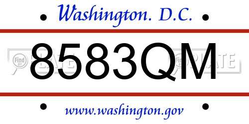 8583QM District Of Columbia License Plate