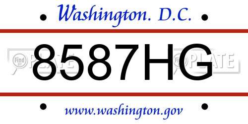 8587HG District Of Columbia License Plate