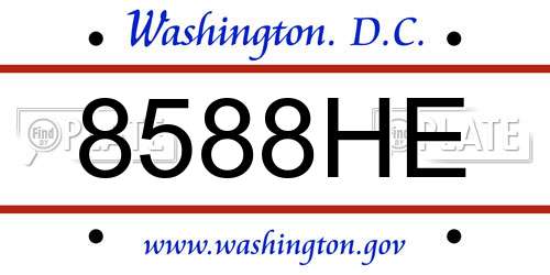 8588HE District Of Columbia License Plate