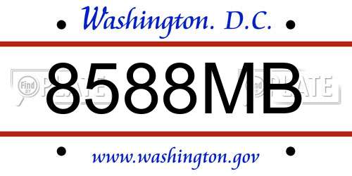 8588MB District Of Columbia License Plate