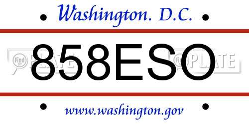 858ESO District Of Columbia License Plate