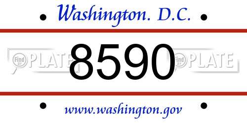 8590 District Of Columbia License Plate