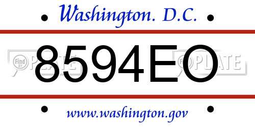 8594EO District Of Columbia License Plate