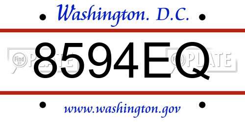 8594EQ District Of Columbia License Plate