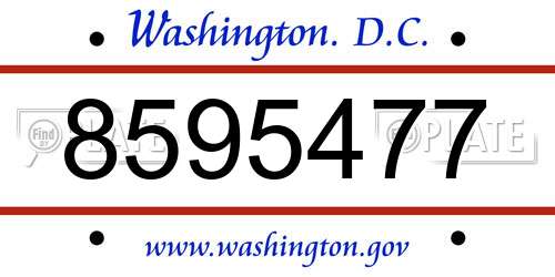 8595477 District Of Columbia License Plate