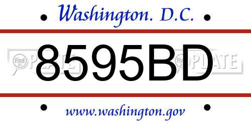 8595BD District Of Columbia License Plate