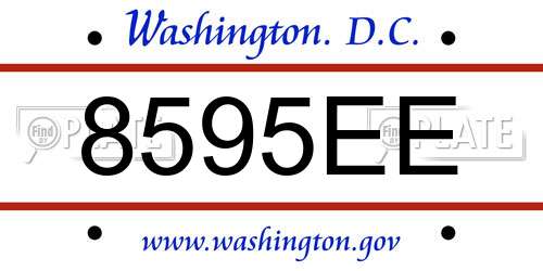 8595EE District Of Columbia License Plate