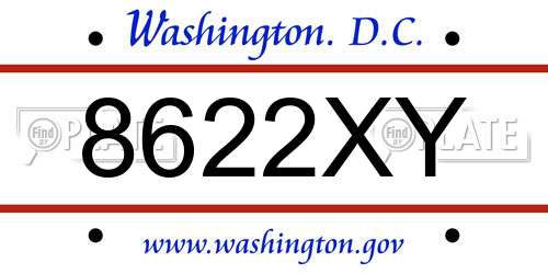 8622XY District Of Columbia License Plate