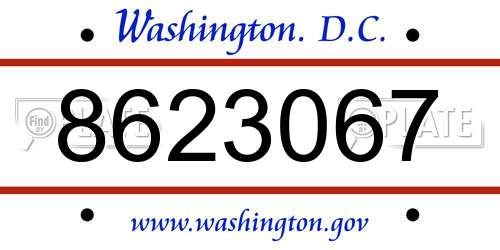 8623067 District Of Columbia License Plate