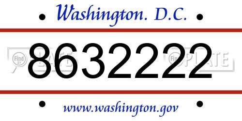 8632222 District Of Columbia License Plate