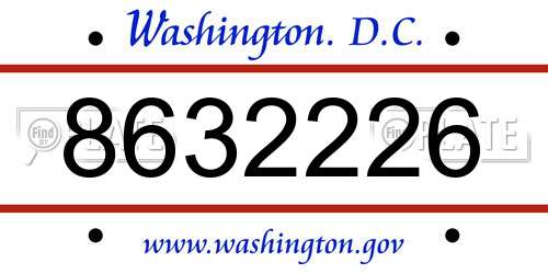8632226 District Of Columbia License Plate