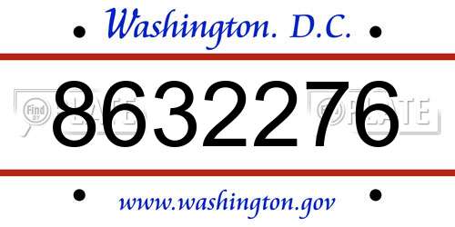 8632276 District Of Columbia License Plate