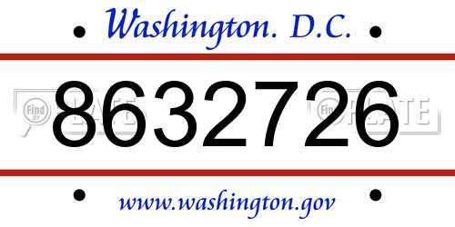 8632726 District Of Columbia License Plate