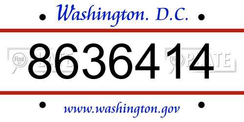 8636414 District Of Columbia License Plate