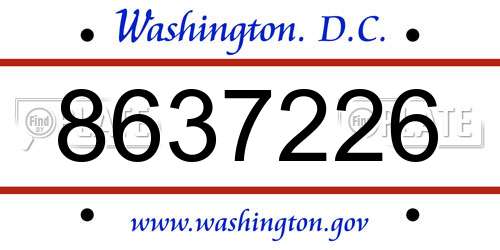 8637226 District Of Columbia License Plate