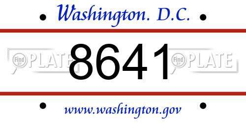 8641 District Of Columbia License Plate