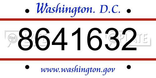 8641632 District Of Columbia License Plate