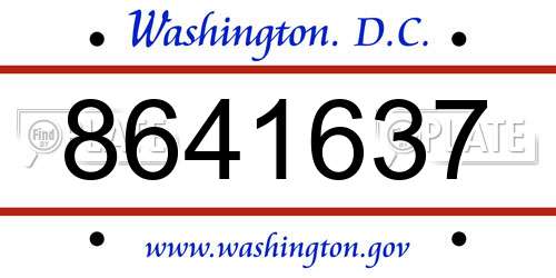 8641637 District Of Columbia License Plate