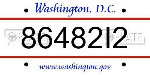86482I2 District Of Columbia License Plate
