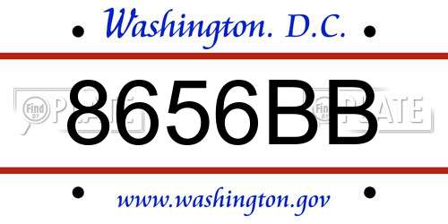 8656BB District Of Columbia License Plate
