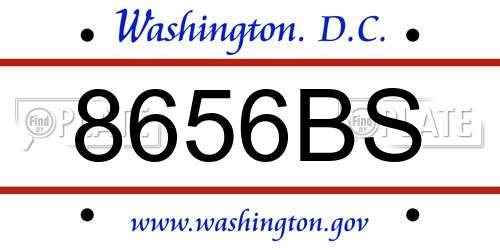 8656BS District Of Columbia License Plate
