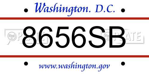 8656SB District Of Columbia License Plate