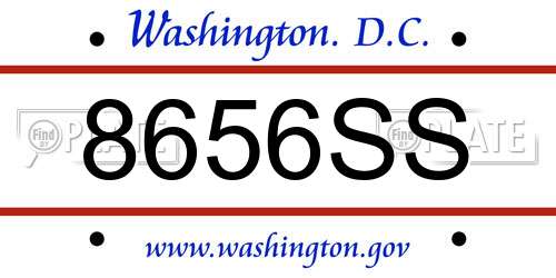 8656SS District Of Columbia License Plate