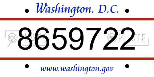 8659722 District Of Columbia License Plate