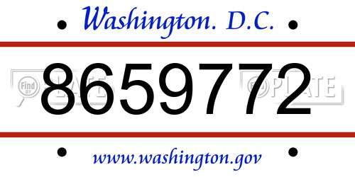8659772 District Of Columbia License Plate