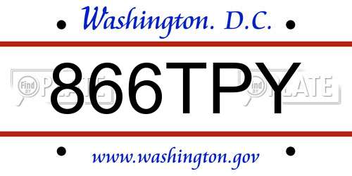 866TPY District Of Columbia License Plate