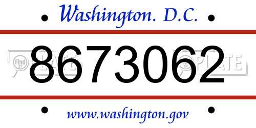 8673062 District Of Columbia License Plate