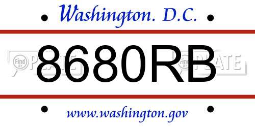 8680RB District Of Columbia License Plate