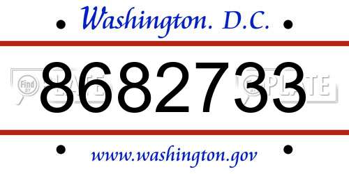 8682733 District Of Columbia License Plate
