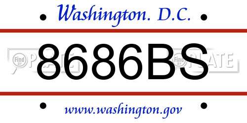 8686BS District Of Columbia License Plate